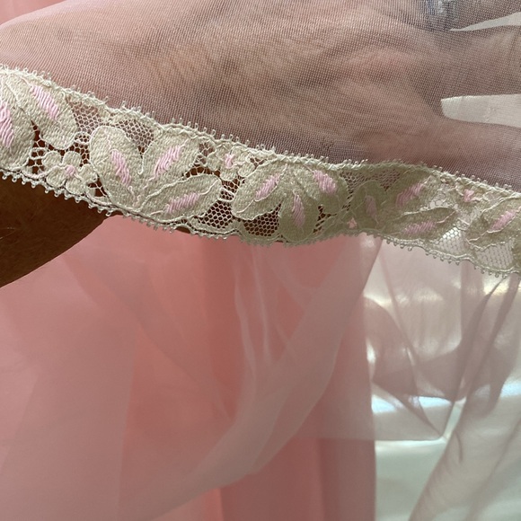 VAL MODE VINTAGE PEIGNOIR SET SOFT PINK SMALL - Picture 4 of 17